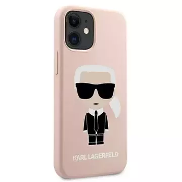 Karl Lagerfeld KLHCP12SSLFKPI iPhone 12 mini 5,4" Hardcase jasnoróżowy/light pink Silicone Iconic