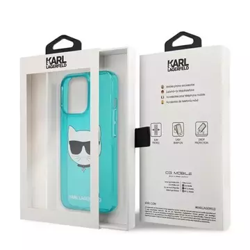 Karl Lagerfeld KLHCP13LCHTRB iPhone 13 Pro / 13 6,1" niebieski/blue Hardcase Glitter Choupette Fluo