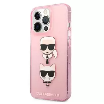 Karl Lagerfeld KLHCP13LKCTUGLP iPhone 13 Pro / 13 6.1" Pink / Pink Hardcase Glitter Karl`s