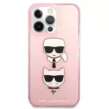 Karl Lagerfeld KLHCP13LKCTUGLP iPhone 13 Pro / 13 6.1" Pink / Pink Hardcase Glitter Karl`s