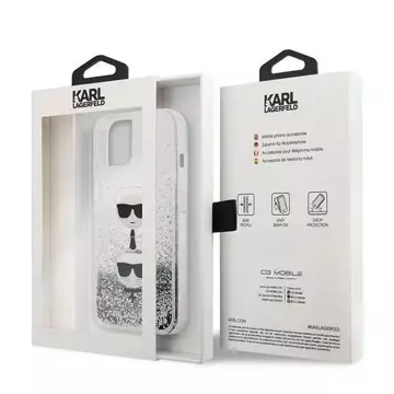 Karl Lagerfeld KLHCP13SKICGLS iPhone 13 mini 5,4" srebrny/silver Hardcase Liquid Glitter Karl