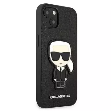 Karl Lagerfeld KLHCP13SOKPK iPhone 13 mini 5,4" Czarny/Black Hardcase Saffiano Ikonik Karl`s Patch