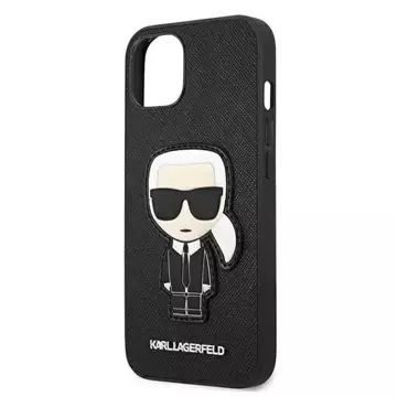 Karl Lagerfeld KLHCP13SOKPK iPhone 13 mini 5,4" Czarny/Black Hardcase Saffiano Ikonik Karl`s Patch