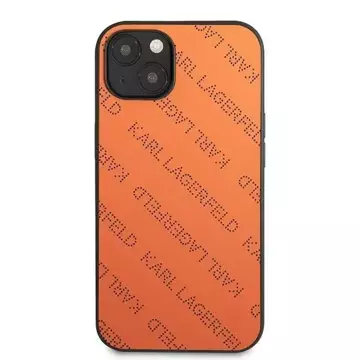 Karl Lagerfeld KLHCP13SPTLO Schutzhülle für Apple iPhone 13 Mini 5.4" Hardcase orange/orange Allover perforiert