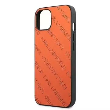 Karl Lagerfeld KLHCP13SPTLO Schutzhülle für Apple iPhone 13 Mini 5.4" Hardcase orange/orange Allover perforiert