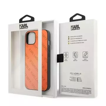 Karl Lagerfeld KLHCP13SPTLO Schutzhülle für Apple iPhone 13 Mini 5.4" Hardcase orange/orange Allover perforiert