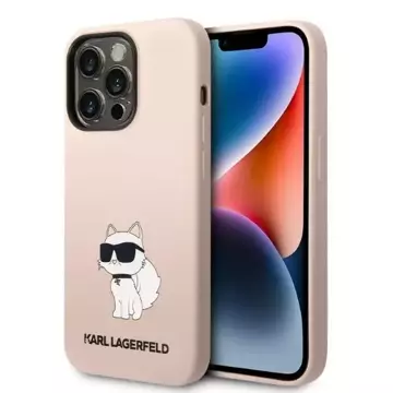 Karl Lagerfeld KLHCP14LSNCHBCP Schutzhülle für Apple iPhone 14 Pro 6.1" Hardcase pink/pink Silikon Choupette