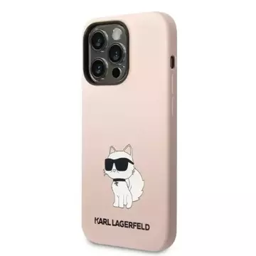 Karl Lagerfeld KLHCP14LSNCHBCP Schutzhülle für Apple iPhone 14 Pro 6.1" Hardcase pink/pink Silikon Choupette