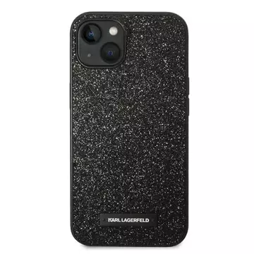 Karl Lagerfeld KLHCP14MG2ELK Schutzhülle für Apple iPhone 14 Plus 6.7" Hardcase schwarz/schwarz Glitter Plaque Logo