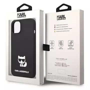 Karl Lagerfeld KLHCP14SSLCTBK Schutzhülle für Apple iPhone 14 6.1" Hardcase schwarz/schwarz Choupette Body aus Silikon