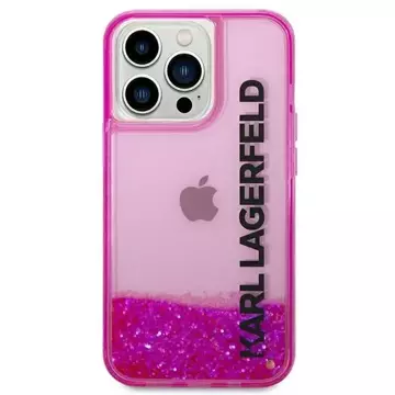 Karl Lagerfeld KLHCP14XLCKVF Hülle für iPhone 14 Pro Max 6,7" Hartschale Liquid Glitter Elong pink/pink