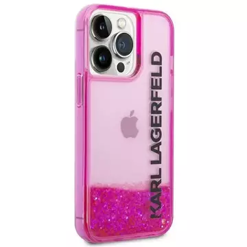 Karl Lagerfeld KLHCP14XLCKVF Hülle für iPhone 14 Pro Max 6,7" Hartschale Liquid Glitter Elong pink/pink