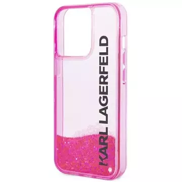 Karl Lagerfeld KLHCP14XLCKVF Hülle für iPhone 14 Pro Max 6,7" Hartschale Liquid Glitter Elong pink/pink