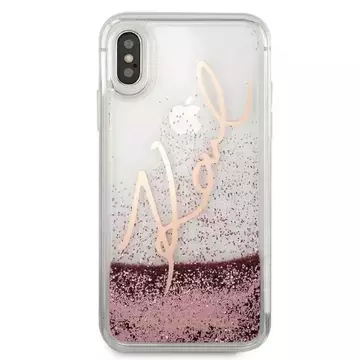 Karl Lagerfeld KLHCPXTRKSRG iPhone X / Xs rose gold / rose gold Glitter Signature