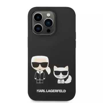 Karl Lagerfeld KLHMP14LSSKCK iPhone 14 Pro 6,1" Hardcase Czarny/Schwarz Liquid Silicone Karl