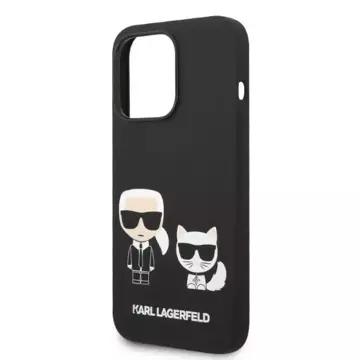 Karl Lagerfeld KLHMP14LSSKCK iPhone 14 Pro 6,1" Hardcase Czarny/Schwarz Liquid Silicone Karl