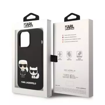 Karl Lagerfeld KLHMP14LSSKCK iPhone 14 Pro 6,1" Hardcase Czarny/Schwarz Liquid Silicone Karl