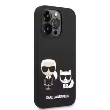 Karl Lagerfeld KLHMP14LSSKCK iPhone 14 Pro 6,1" Hardcase Czarny/Schwarz Liquid Silicone Karl