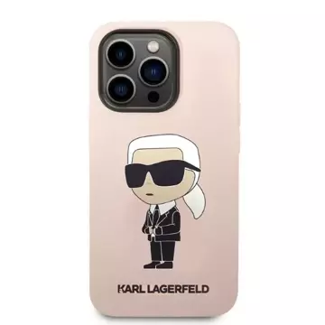 Karl Lagerfeld KLHMP14XSNIKBCP Hülle für iPhone 14 Pro Max 6.7" Iconic Silicone Hardcase Rot/Rosa