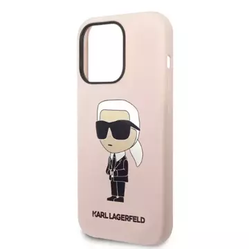 Karl Lagerfeld KLHMP14XSNIKBCP Hülle für iPhone 14 Pro Max 6.7" Iconic Silicone Hardcase Rot/Rosa