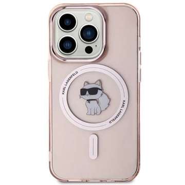 Karl Lagerfeld KLHMP15LHFCCNOP Hülle für iPhone 15 Pro 6,1" Rot/Pink Hardcase IML Choupette MagSafe