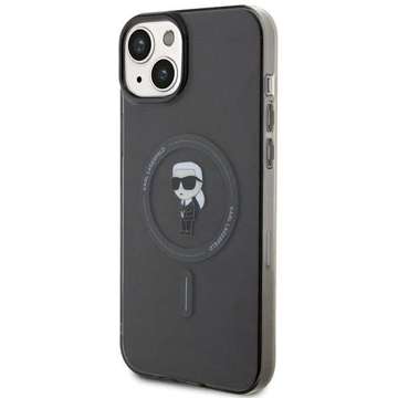 Karl Lagerfeld KLHMP15MHFCKNOK Hülle für iPhone 15 Plus 6,7" schwarz/schwarz Hardcase IML Iconic MagSafe