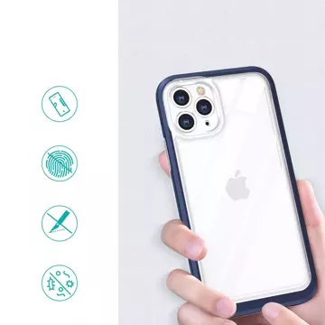 Klare 3-in-1-Hülle für iPhone 11 Pro Max mit blauem Gel-Rahmen