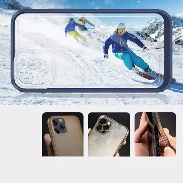 Klare 3-in-1-Hülle für iPhone 11 Pro Max mit blauem Gel-Rahmen