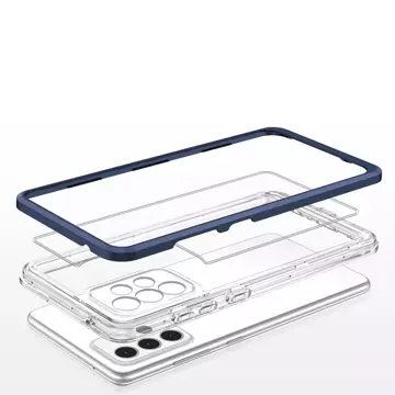 Klare 3in1 Hülle für Samsung Galaxy A33 5G Frame Gel Cover Blau