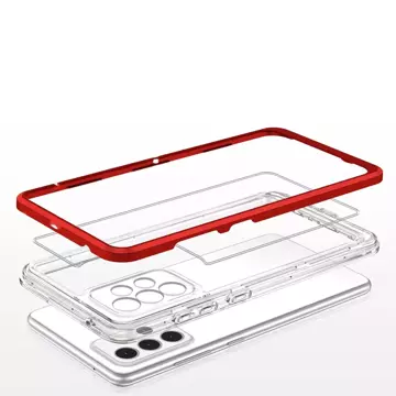 Klare 3in1 Hülle für Samsung Galaxy A33 5G Frame Gel Cover Rot