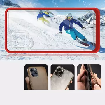 Klare 3in1 Hülle für Samsung Galaxy A42 5G Frame Gel Cover Rot