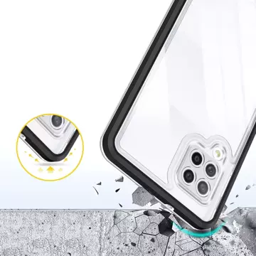 Klare 3in1 Hülle für Samsung Galaxy A42 5G Frame Gel Cover Schwarz