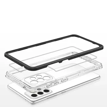 Klare 3in1 Hülle für Samsung Galaxy A73 Frame Cover Gel Schwarz