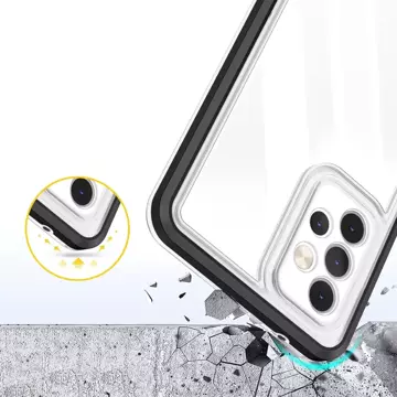 Klare 3in1 Hülle für Samsung Galaxy A73 Frame Cover Gel Schwarz