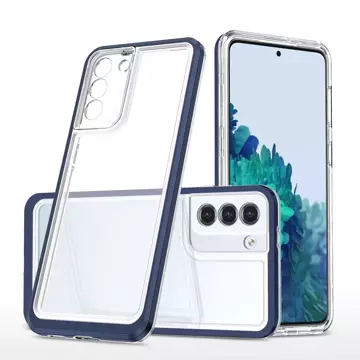 Klare 3in1 Hülle für Samsung Galaxy S21 5G (S21 Plus 5G) Rahmen Gel Cover Blau