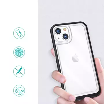 Klare 3in1 Hülle für iPhone 13 Mini Gel Cover mit Rahmen schwarz