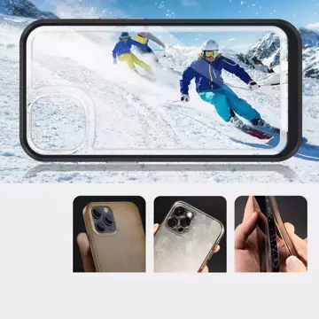 Klare 3in1 Hülle für iPhone 13 Mini Gel Cover mit Rahmen schwarz