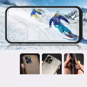 Klare 3in1 Hülle für iPhone 13 Pro Frame Gel Cover schwarz