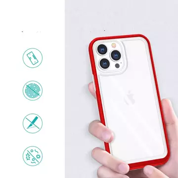 Klare 3in1 Hülle für iPhone 13 Pro Rahmen Gel Cover rot