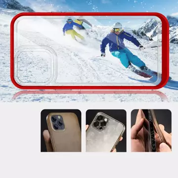 Klare 3in1 Hülle für iPhone 13 Pro Rahmen Gel Cover rot