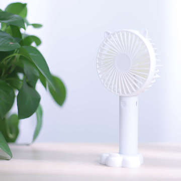 Kleiner Ventilator, Mini-Desktop-Ventilator, tragbar, kabellos, geräuschlos, 3 W, USB, Weiß