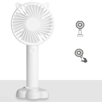 Kleiner Ventilator, Mini-Desktop-Ventilator, tragbar, kabellos, geräuschlos, 3 W, USB, Weiß