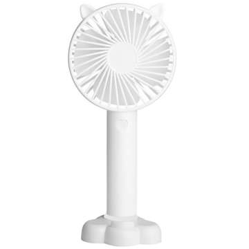 Kleiner Ventilator, Mini-Desktop-Ventilator, tragbar, kabellos, geräuschlos, 3 W, USB, Weiß