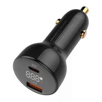 LDNIO C101 Autoladegerät, USB USB-C, 100 W USB-C-zu-USB-C-Kabel (Schwarz)