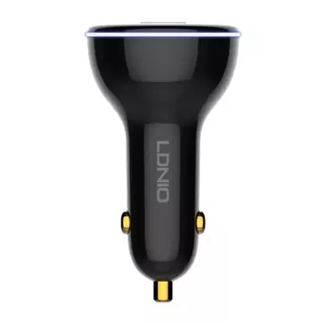 LDNIO C102 Autoladegerät, USB 2x USB-C, 160W USB-zu-Micro-USB-Kabel (schwarz)