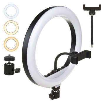 LED Ringlampe Ringlampe 70W 30cm Stativ Telefonhalter für Selfie Fotobeleuchtung Fernbedienung Stativ 220cm Schwarz