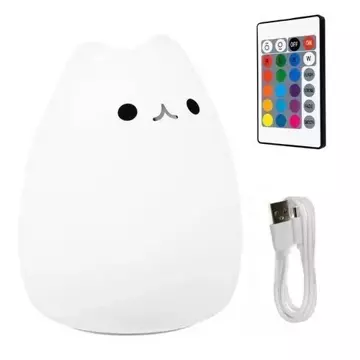 LED-Silikon-Nachtlampe für Kinder 16 Farben Lampe Kätzchen Katze Fernbedienung