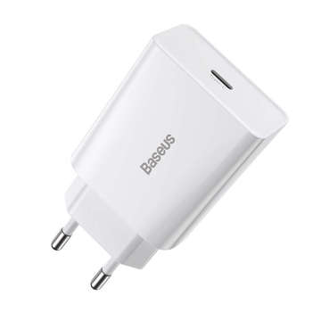 Ladegerät Baseus Speed ​​​​Mini Schnellladegerät USB-C PD 3A 20W Weiß