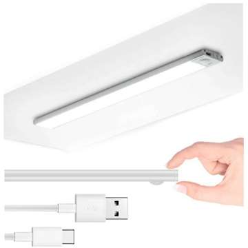 Lampe Alogy Slim LED-Unterschrank-Möbelbeleuchtung mit Batterie, Sensor 20 cm Weiß