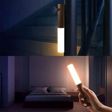 Lampe LED-Warmwandleuchte mit Bewegungssensor, Wandmontage, magnetisch, USB-C, Dunkelbraun